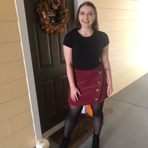 Garnet Corduroy Skirt